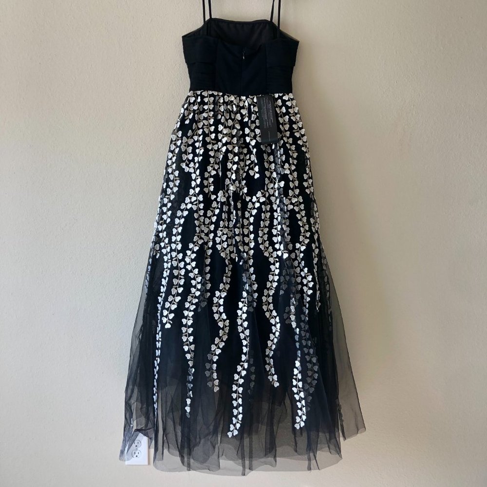 NWT BCBG Floral Embroidered Tulle Gown - Picture 4 of 14